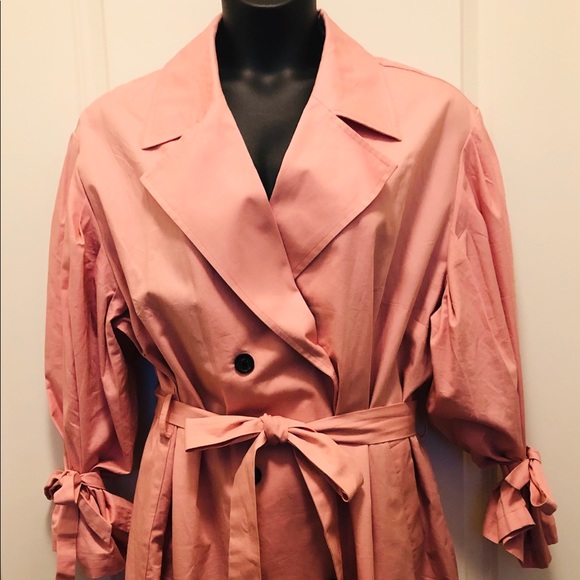 Who What Wear Jackets & Blazers - Who What Where Pink Above Knee Trench Coat-Pink.